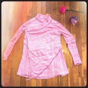 Free People Pink and Red Sweater with Bow in back